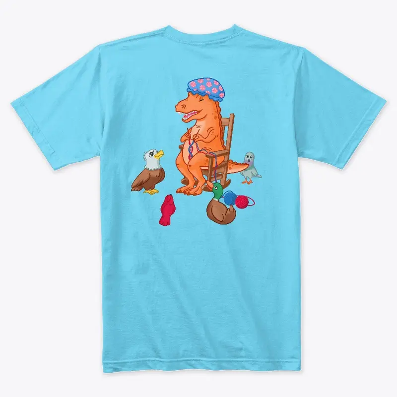 Knitting Dino Back Print