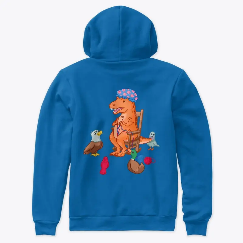 Knitting Dino Back Print