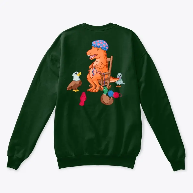 Knitting Dino Back Print